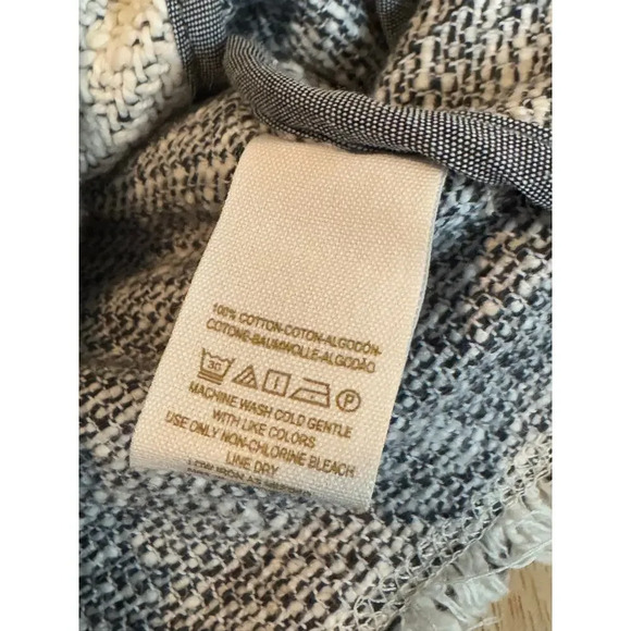 We The Free Women's Gray Tweed Crop Moto Jacket Frayed Hem 100% Cotton Size 6 - Picture 7 of 8